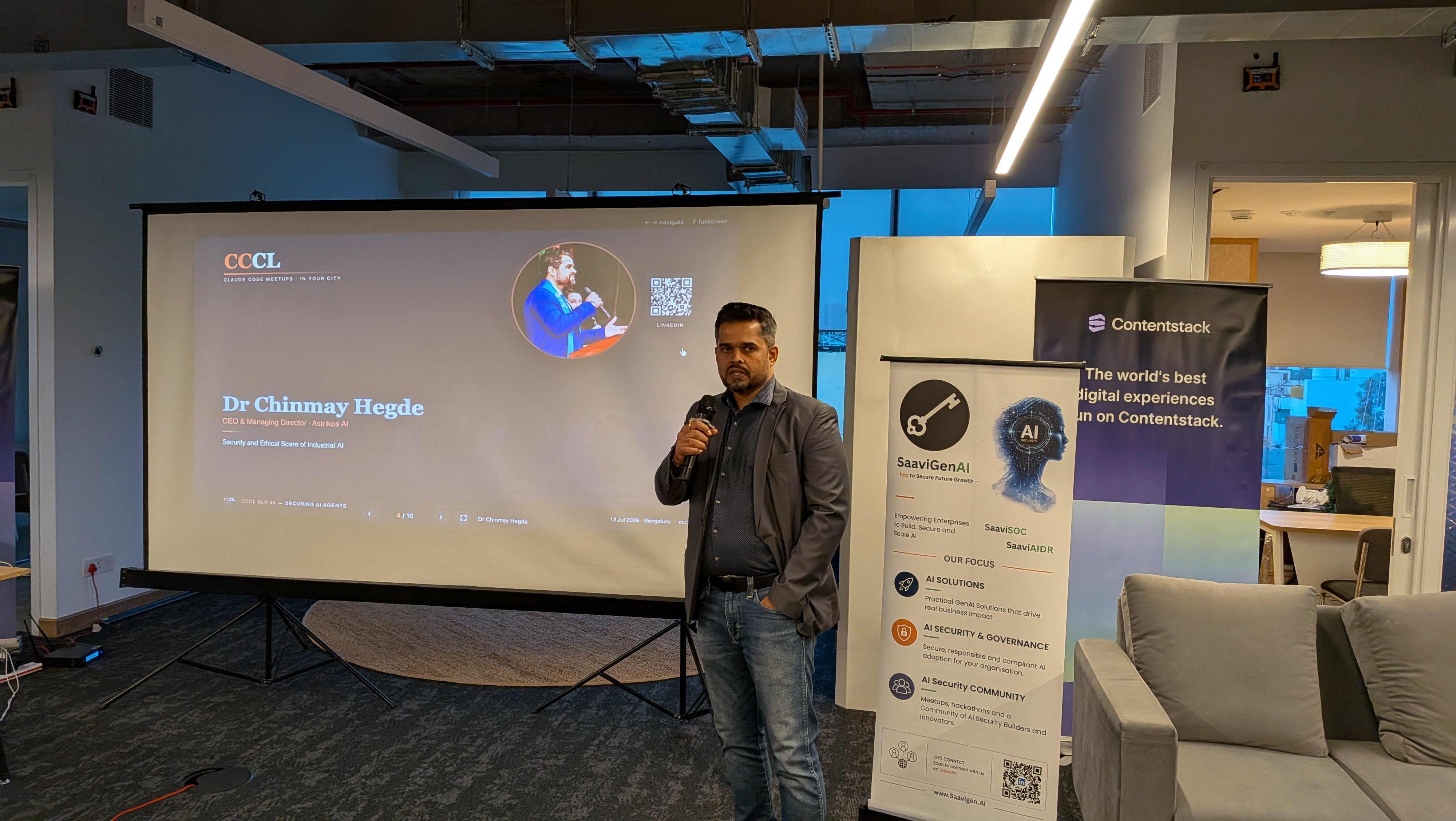 Dr. Chinmay Hegde presenting at the Anthropic CCCL AI Security event