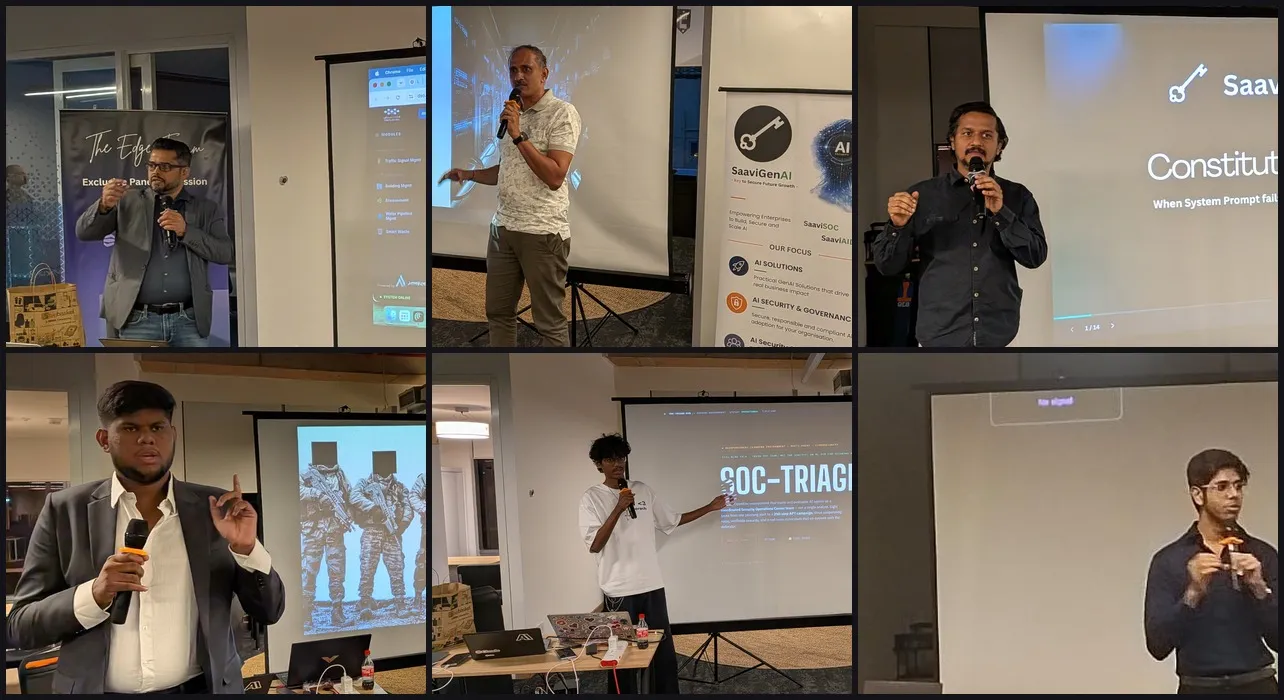 Collage of speakers presenting at the Anthropic CCCL AI Security event